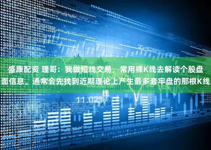 盛康配资 理哥：我做短线交易，常用裸K线去解读个股盘面信息。通常会先找到近期理论上产生最多套牢盘的那根K线